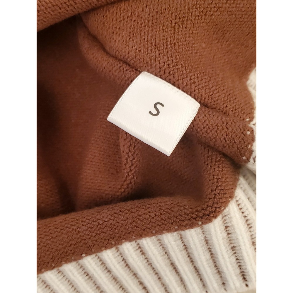 NEW Chyrii Women's Oversized Brown Stitched Cozy Sweater Size‎ SMALL - Picture 6 of 9